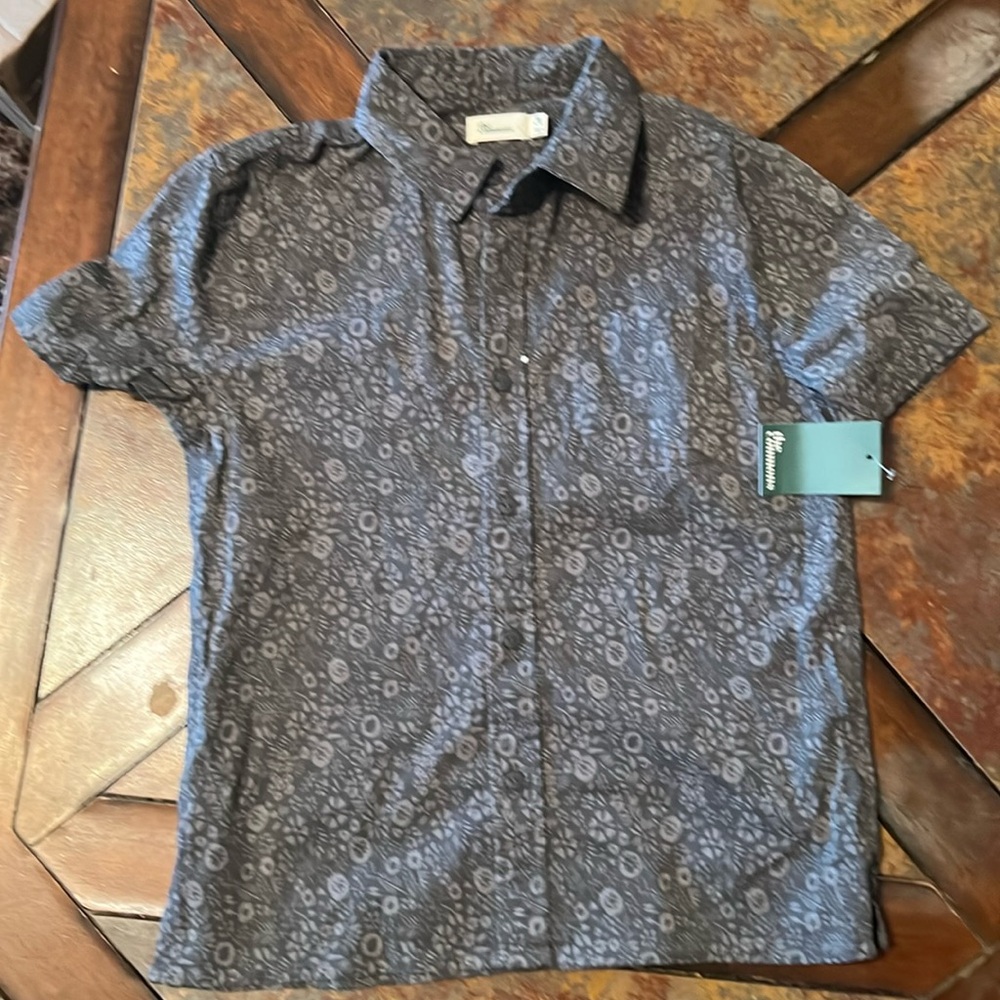 2 shirts by The Commons size medium 8-10 boys shirts. Both button up